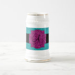 Monogram turquoise glitter mug