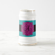 Monogram turquoise glitter mug
