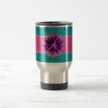 Monogram turquoise glitter pink daisy mugs