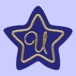 Monogram U in 3D gold stickers