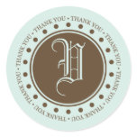 Monogram V Thank You Labels For Wedding Favours