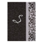 Monogram; Vintage Damask Wedding Personalized Invites