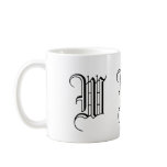 Monogram W Black and White Decorative Coffee Mug