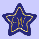 Monogram W in 3D gold stickers