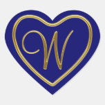 Monogram W in 3D gold Sticker