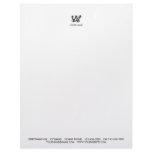 MONOGRAM W WITH FLOWER BLACK LETTERHEAD DESIGN