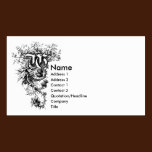 Monogram W with Thistle Flowers business cards
