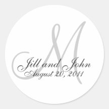 Monogram Wedding Favour Sticker
