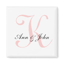 Monogram Wedding Initial Bride Groom Names Magnet
