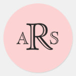 Monogram Wedding Initial Pink Sticker