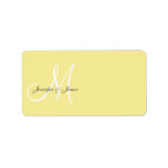Monogram Wedding Invitation Address Labels Yellow