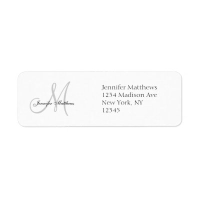 Monogram Wedding Invitation Simple Address Labels by monogramgallery