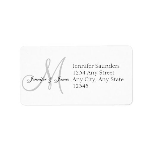 Monogram Wedding Reply Card Address Labels