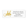 Monogram Wedding Rings Thank You Labels Gold