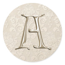 Monogram Wedding Stickers - letter A