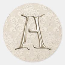Monogram Wedding Stickers - letter A