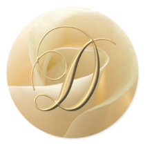 Monogram Wedding Stickers - letter D