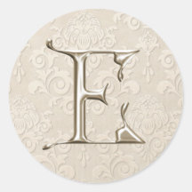 Monogram Wedding Stickers - letter E