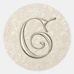 Monogram Wedding Stickers - letter G