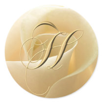 Monogram Wedding Stickers - letter H