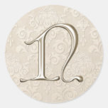 Monogram Wedding Stickers - letter N