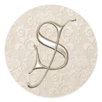 Monogram Wedding Stickers - letter S