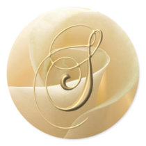 Monogram Wedding Stickers - letter S