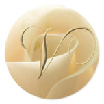 Monogram Wedding Stickers - letter V