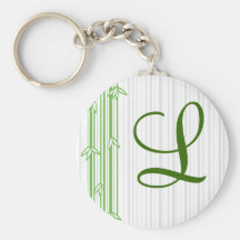Monogram with Bamboo Background - Letter L Keychain
