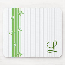 Monogram with Bamboo Background - Letter L Mouse Mat