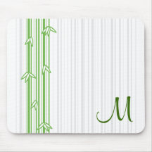 Monogram with Bamboo Background - Letter M Mouse Pads