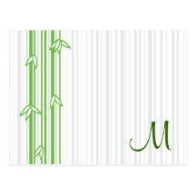 Monogram with Bamboo Background - Letter M Postcard