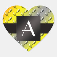 Monogram Yellow, grey and orange diamond steel Sticker