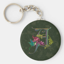 Monogramme A de colibri Porte-clé