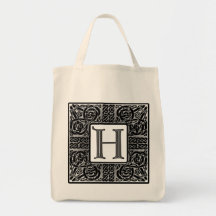 Monogramme argenté du Celtic "H" Sac En Toile
