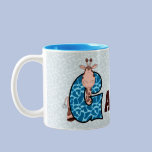Monogramme bleu "G " de la girafe de l'enfant tasses
