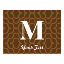 Monogramme contemporain fleuri - lettre M Carte Postale