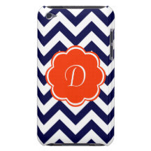 Monogramme de Chevron de bleu marine Coque iPod Touch Case-Mate