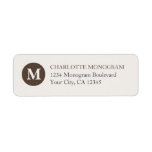 Monogramme de chocolat et de crème étiquettes d’adresse retour