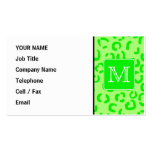 Monogramme de coutume d'empreinte de léopard de ve cartes de visite personnelles