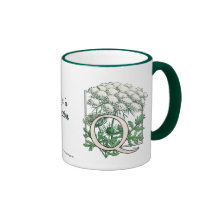 Monogramme de fleur de dentelle de la Reine Anne Tasses