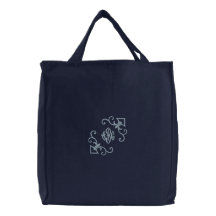 Monogramme de Fleur De Lis fourre-tout Sacs En Toile
