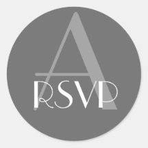 Monogramme de gris de charbon de bois un joint de  autocollants ronds