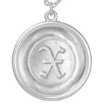 Monogramme de joint de cire - argent - le vieil an pendentifs