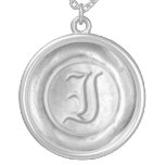Monogramme de joint de cire - argent - le vieil an collier