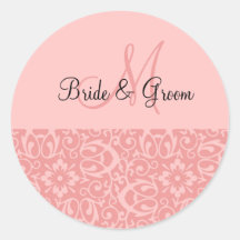 Monogramme de mariage dans le rose adhésif
