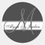 Monogramme de mariage et joint faits sur commande  autocollants