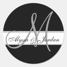 Monogramme de mariage et noms faits sur commande n adhésif