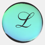Monogramme de point de polka autocollants