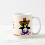 Monogramme en deux étapes de nom de pingouin de ch mugs à café